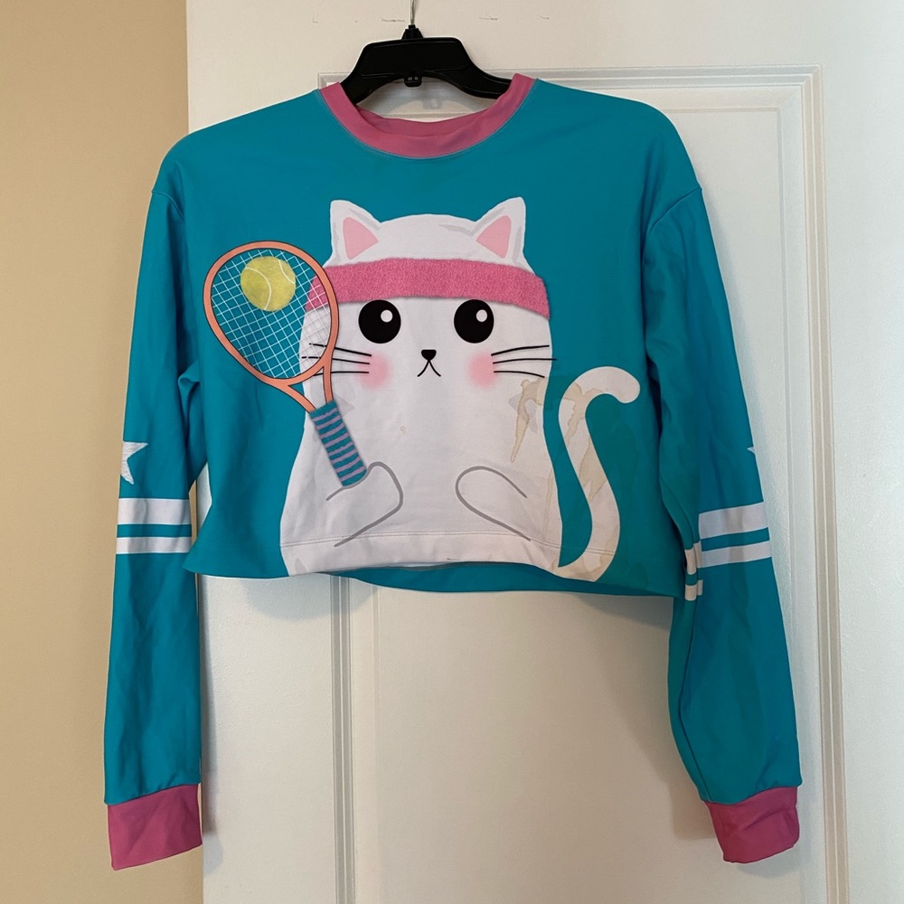 Blackmilk kitty tennis crop top read description